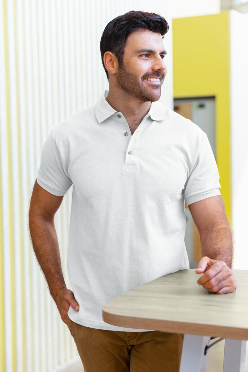 Men Polo T-Shirt White