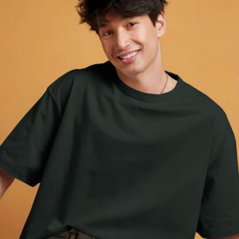 Oversize T-Shirt Plain Bottle Green