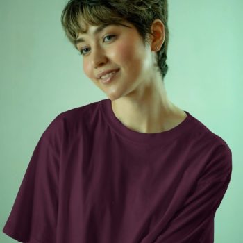 Oversize T-Shirt Burgandy Plain